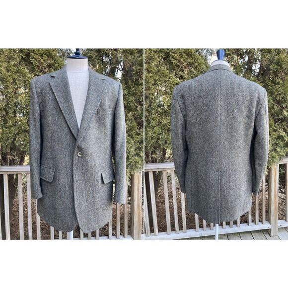 Size 42 Brooks Brothers Herringbone Tweed Sport Coat Blazer Jacket